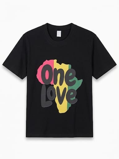 “One Love ,One Heart -Tee Shirt”-Size Large – Import fees paid by us for USA