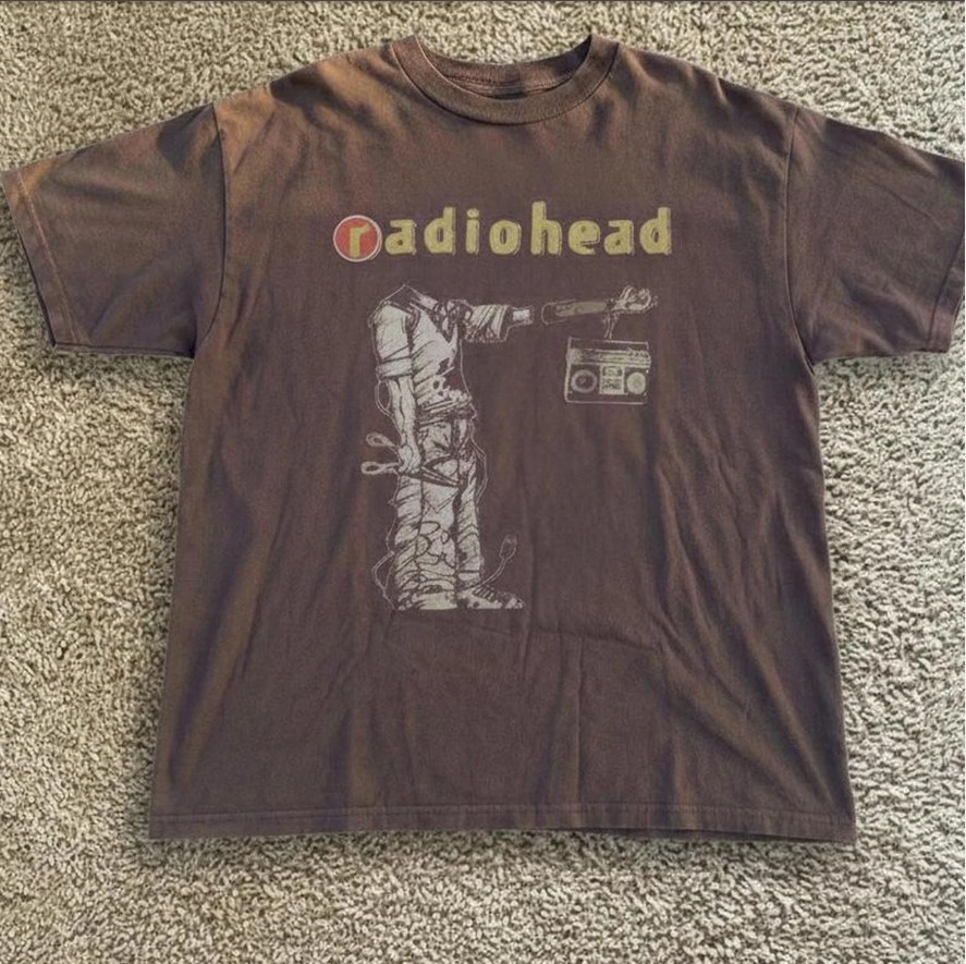 Radiohead 90s Rare Design Albums The Computer Dark Chocolate T shirt