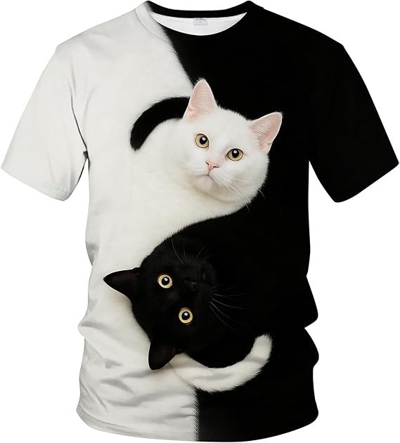 Funny Cat Graphic T-Shirt Novelty 3D T-Shirt S71