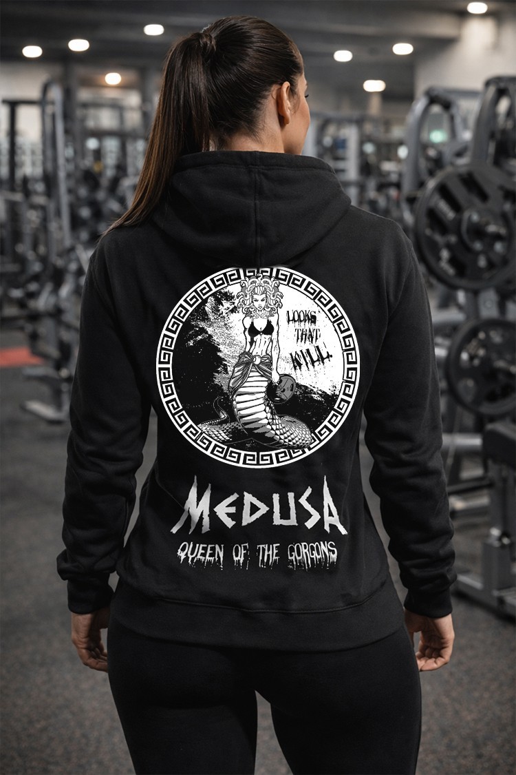 Iron Gods Medusa Hoodie Gym Hoodie Pump Cover Aesthetic Black Hoodie Gym Tee