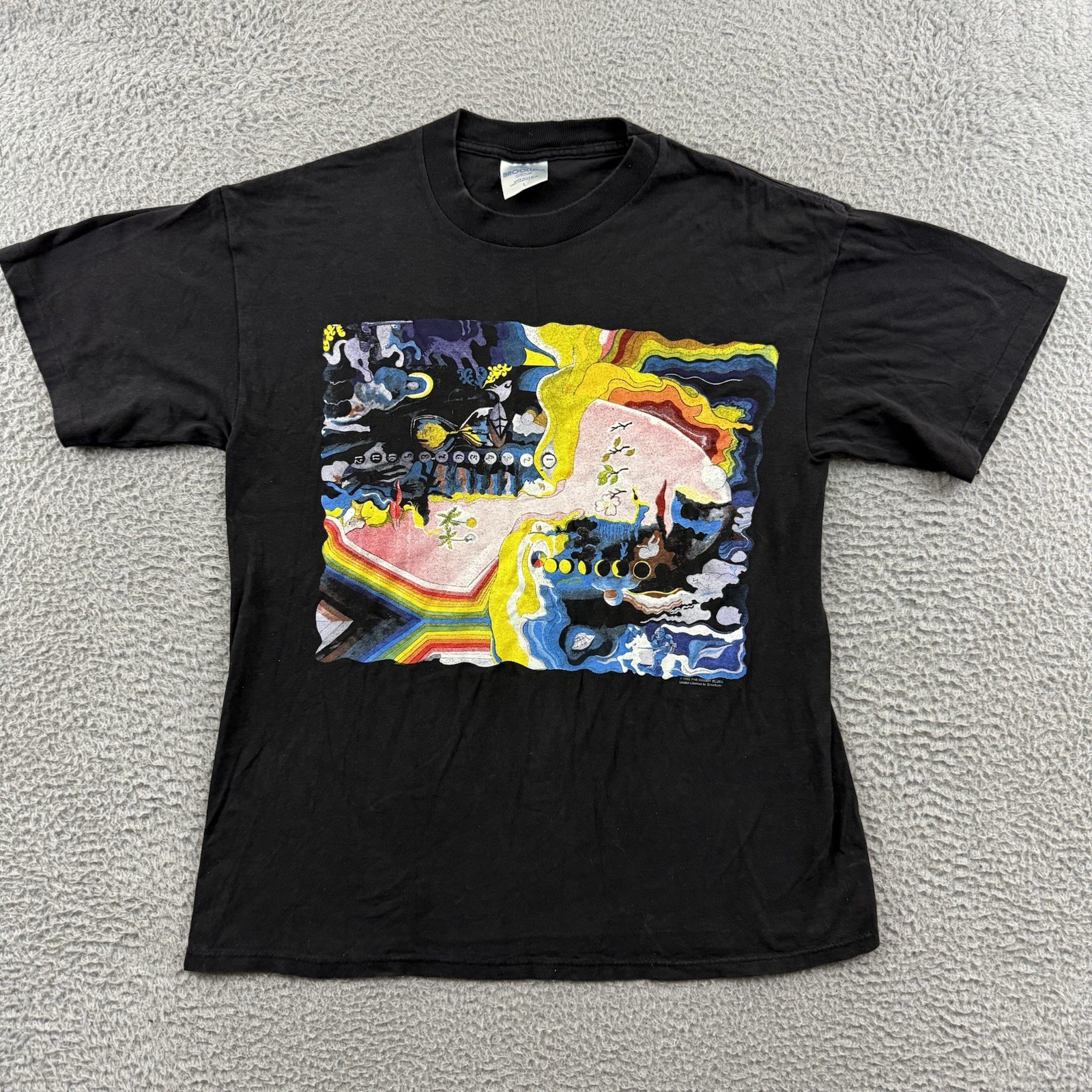 Vintage The Moody Blues Shirt Men Large Black Psychedelic Art Music Band Brockum