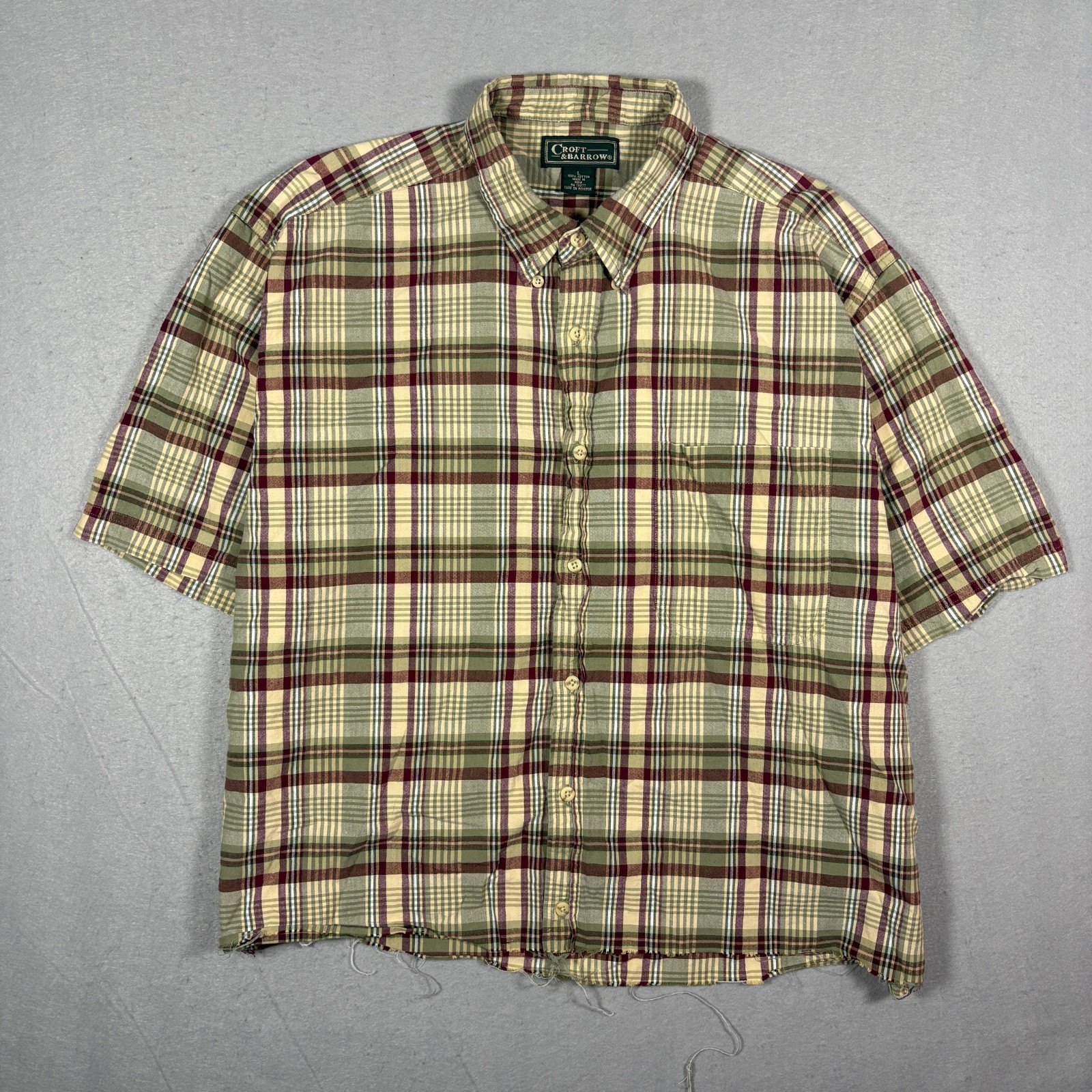 Vintage Croft & Barrow Flannel Men’s L Brown and green 100% cottton