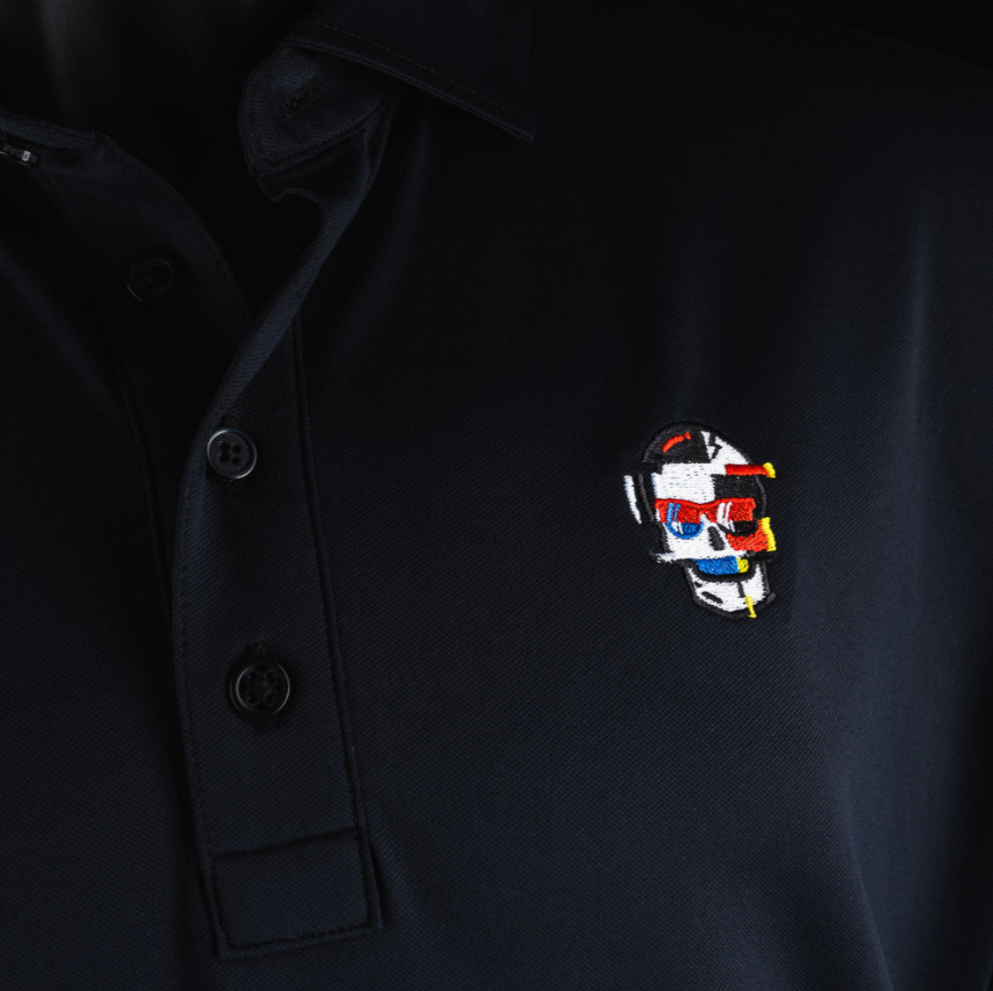 Supa Dupa LIMITED Swag Golf G/FORE Onyx Glitch Skull Polo RARE MEDIUM
