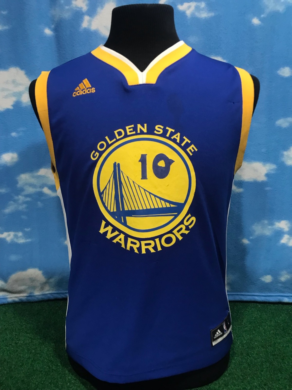 Golden State Warriors Jersey Large 10 Dion Adidas Blue NBA see description C3