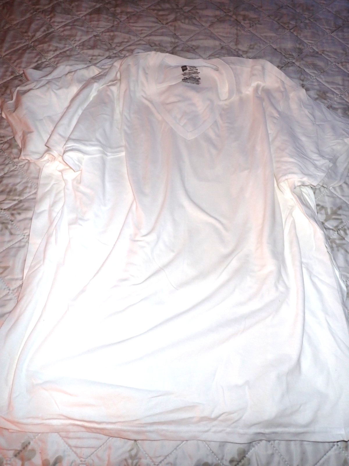 Lot 5 Hanes Men’s Undershirts Pack ComfortSoft V-Neck Cotton XL T-Shirts White