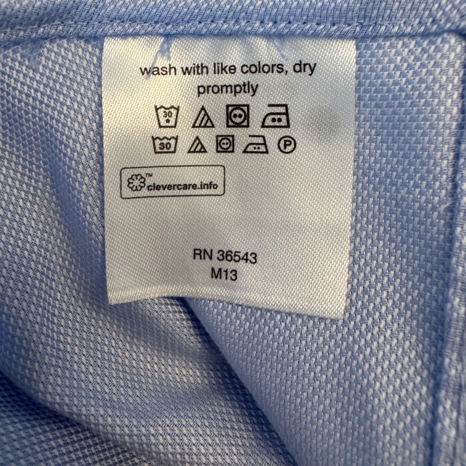 Lauren Ralph Lauren Mens Large Light Blue Stretch Fabric Regular Fit Dress Shirt