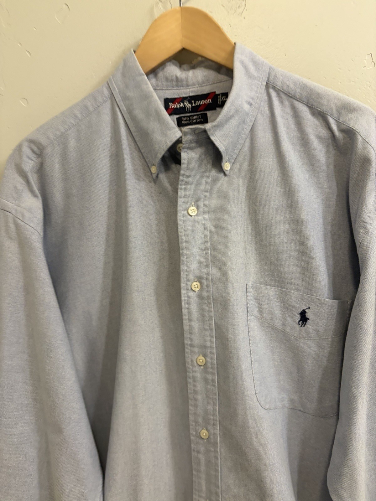 Ralph Lauren Men’s Size XL Tall Classic Fit Blue Oxford Button-Down Shirt