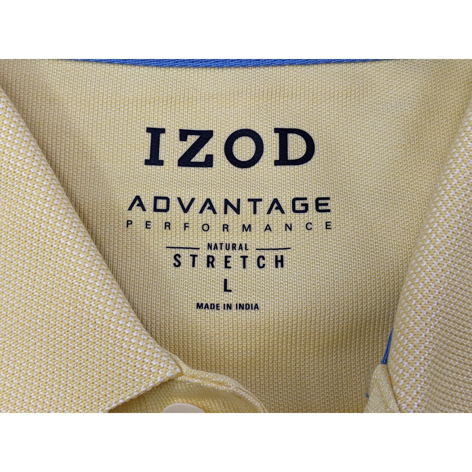 IZOD Advantage Performance Mens Large Natural Stretch Golf Polo Shirt Yellow
