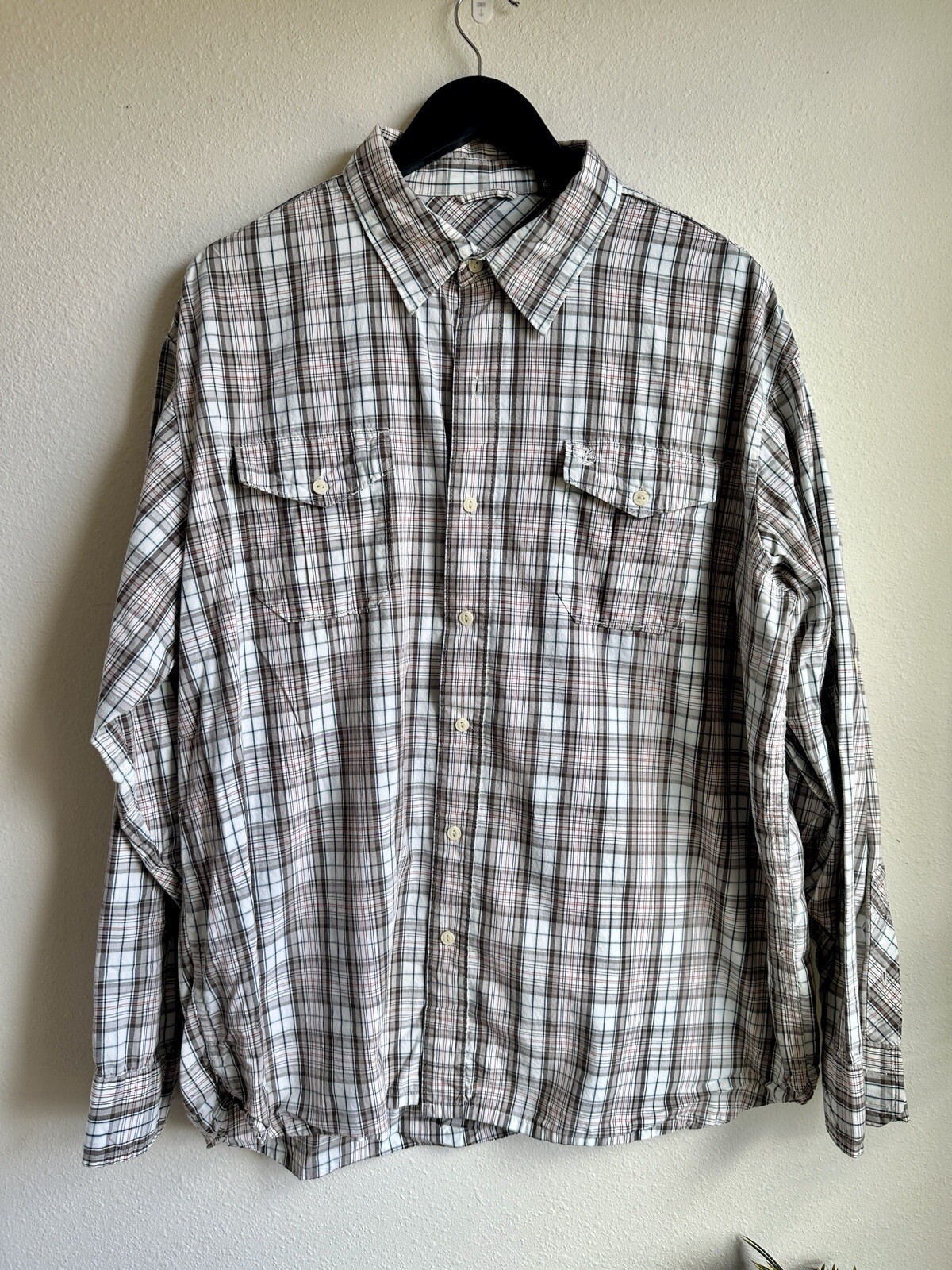 Timberland Men’s XL Brown Plaid Button Down Shirt