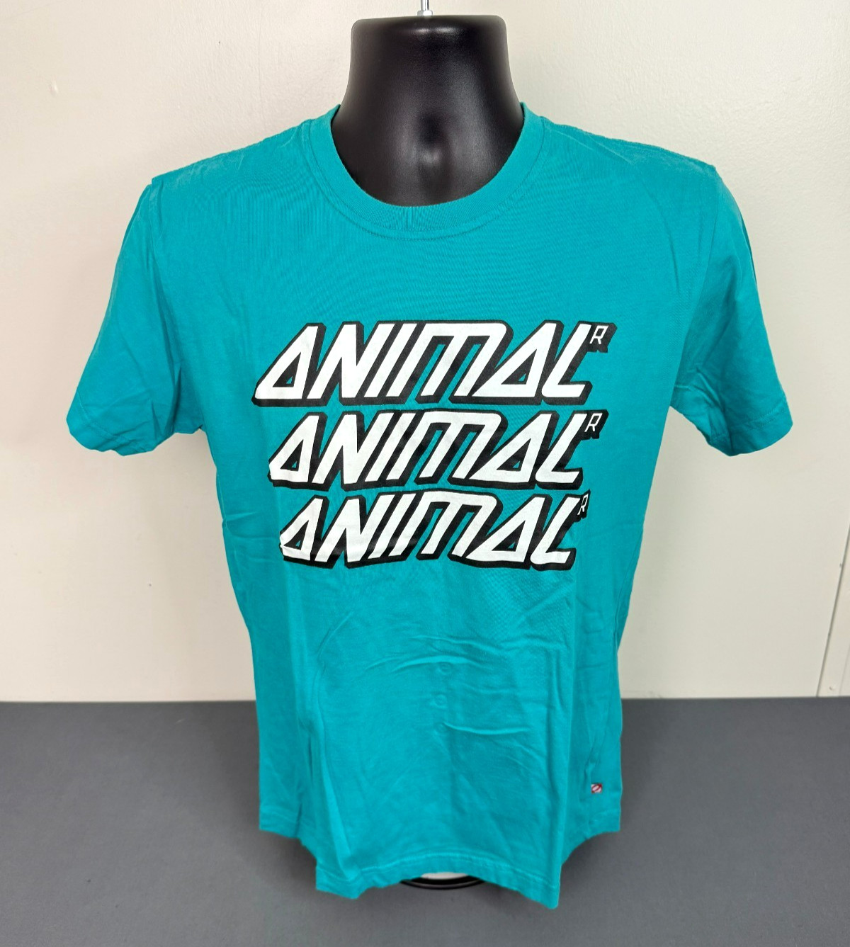 Animal Men’s Logo Graphic Statement Casual Cotton T-Shirt Blue Size Medium