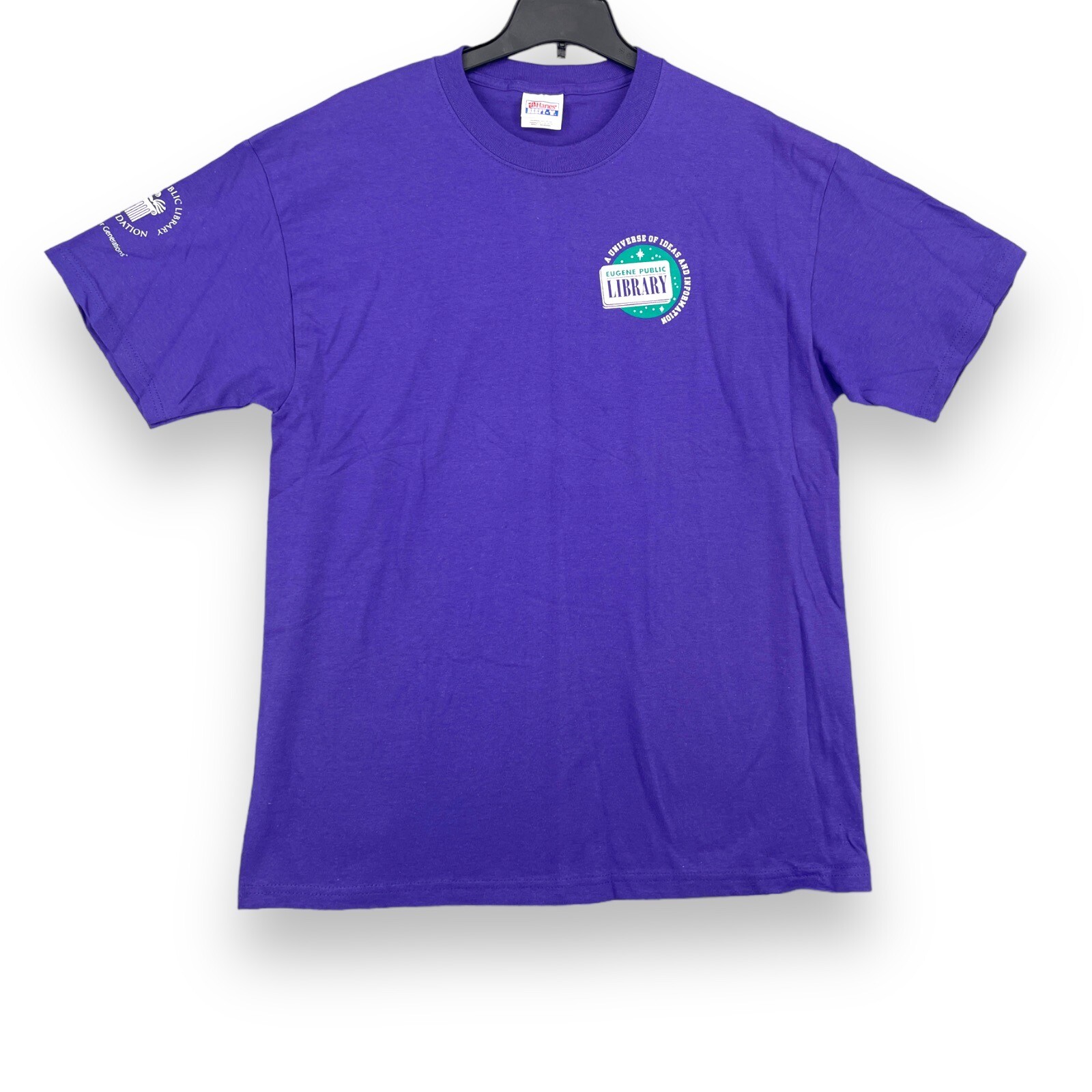 Vintage Eugene Public Library Universe of Ideas Tee Oregon (Purple) Size L