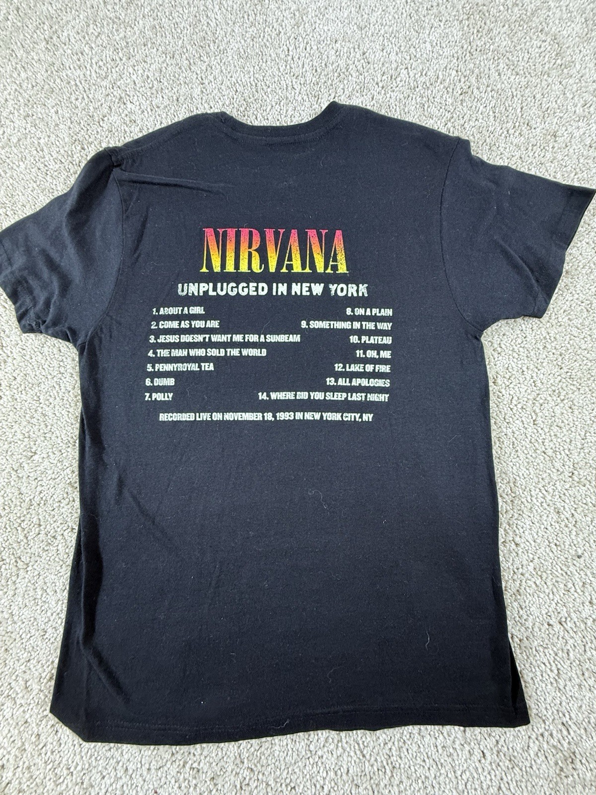 Nirvana Kurt Cobain MtV Unplugged Set men’s tshirt in black sz M