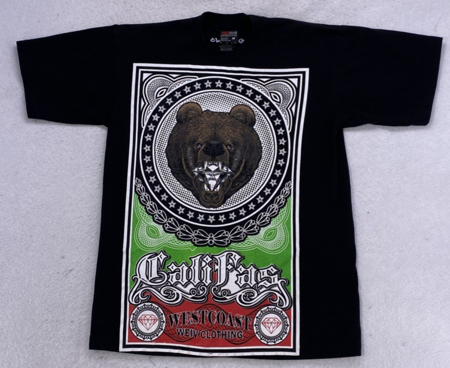 WEIV West Coast Clothing T-Shirt Medium Black Graphic Streetwear 90’s USA Made