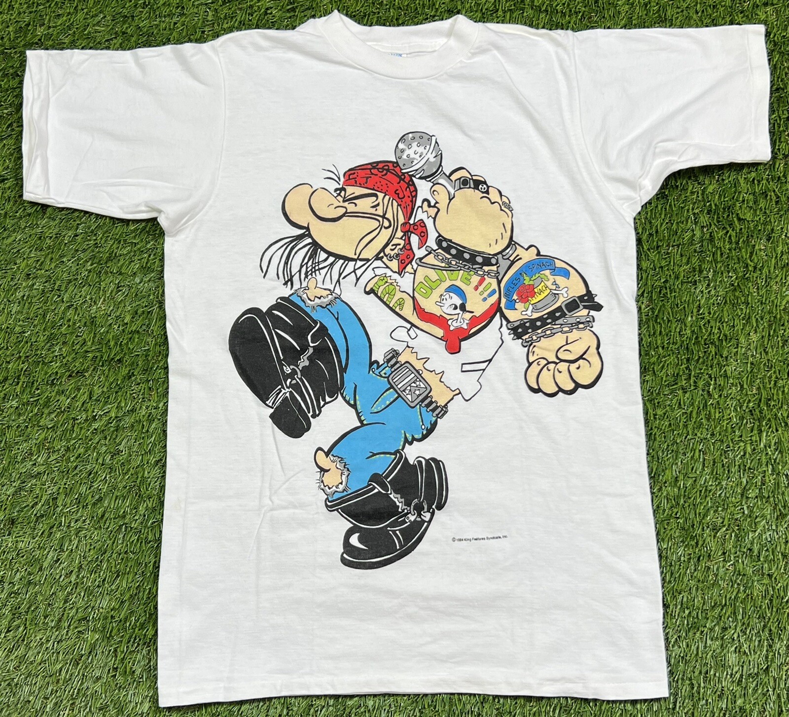 Popeye Punk Rock T-Shirt Men’s M Single Stitch Vintage 90s