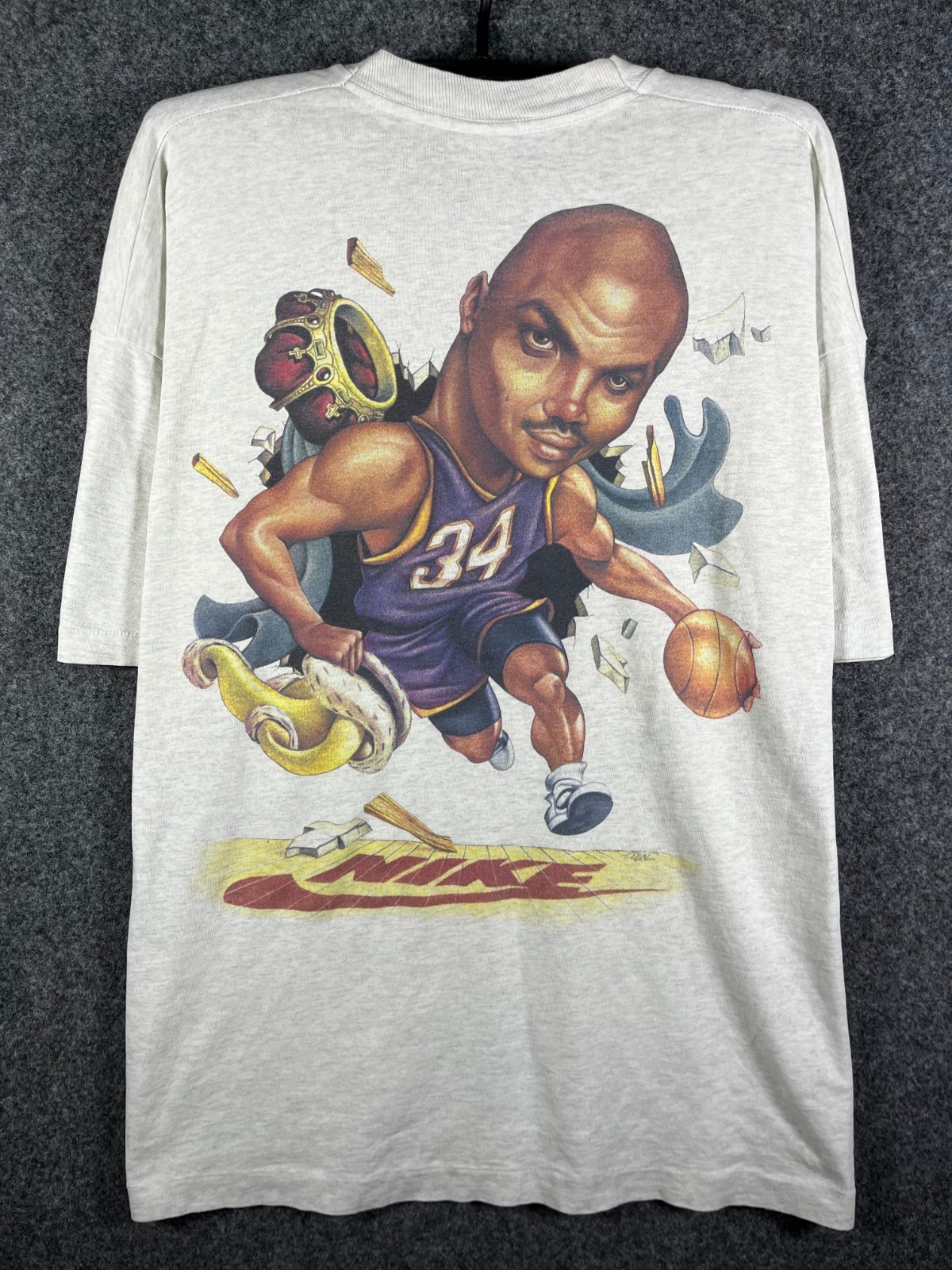 Vintage 90s Nike Charles Barkley Caricature T Shirt Phoenix Suns Basketball XL