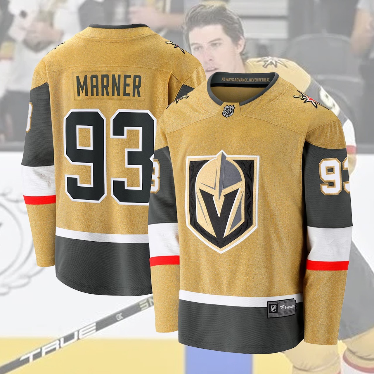 🔥Embroidered Mitchell #93 Marner Vegas Golden Team Gift Knights Fans