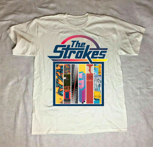 The Strokes band Rock tour 90s white short sleeve T shirt Classic style NH9736