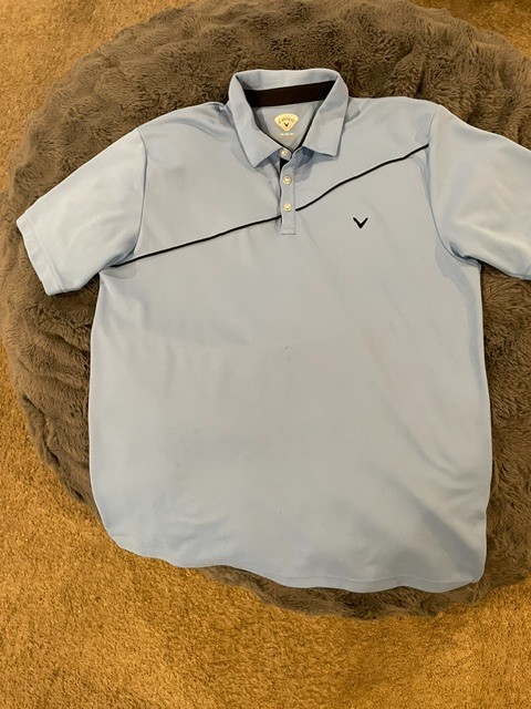 Callaway Men’s Performance Golf Polo Shirt Light Blue 2XL Short Sleeve Golf