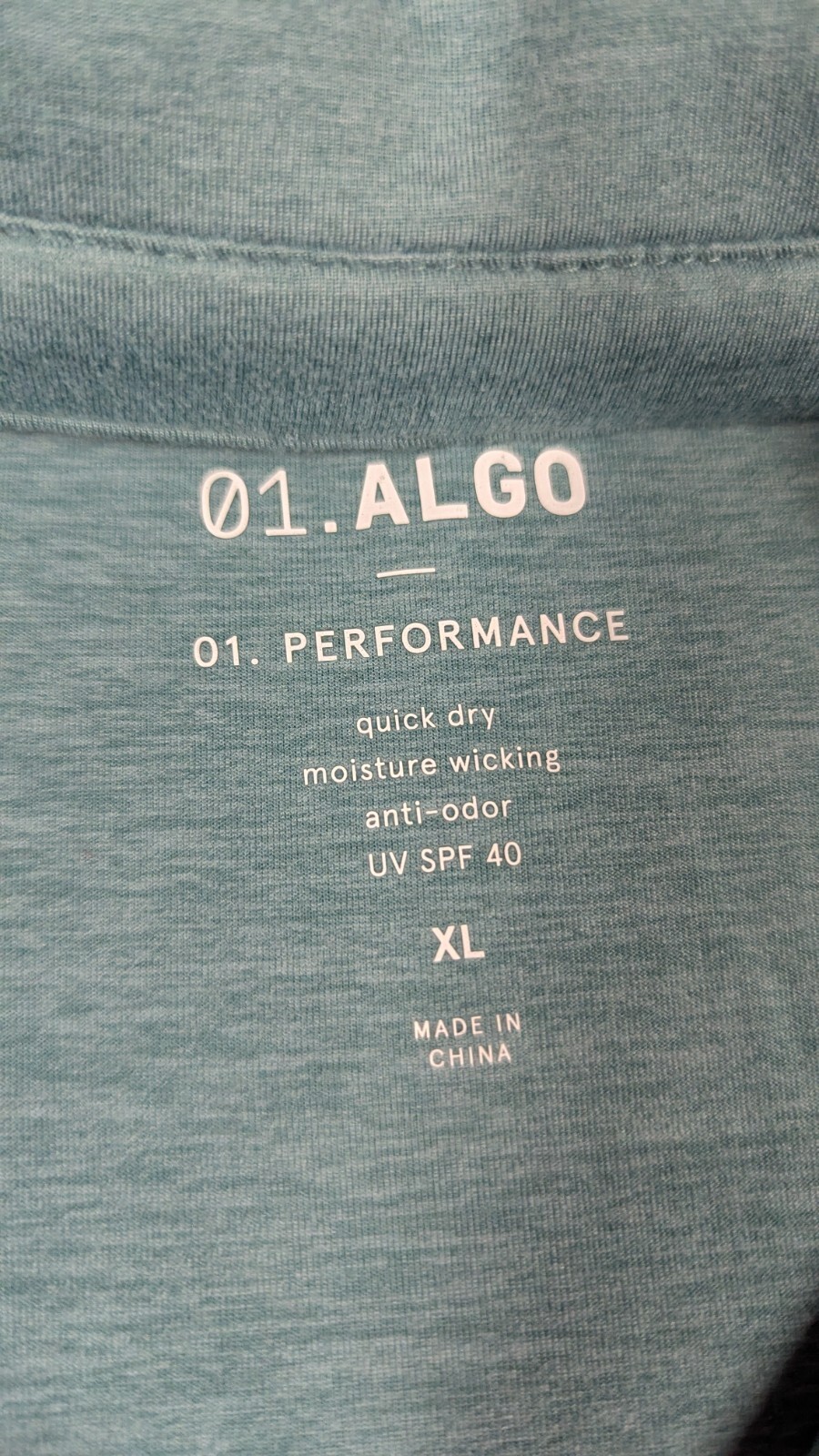 01.Algo Men Shirt XL Performance Polo UV SPF 40 Anti Odor Wicking Golf S/S