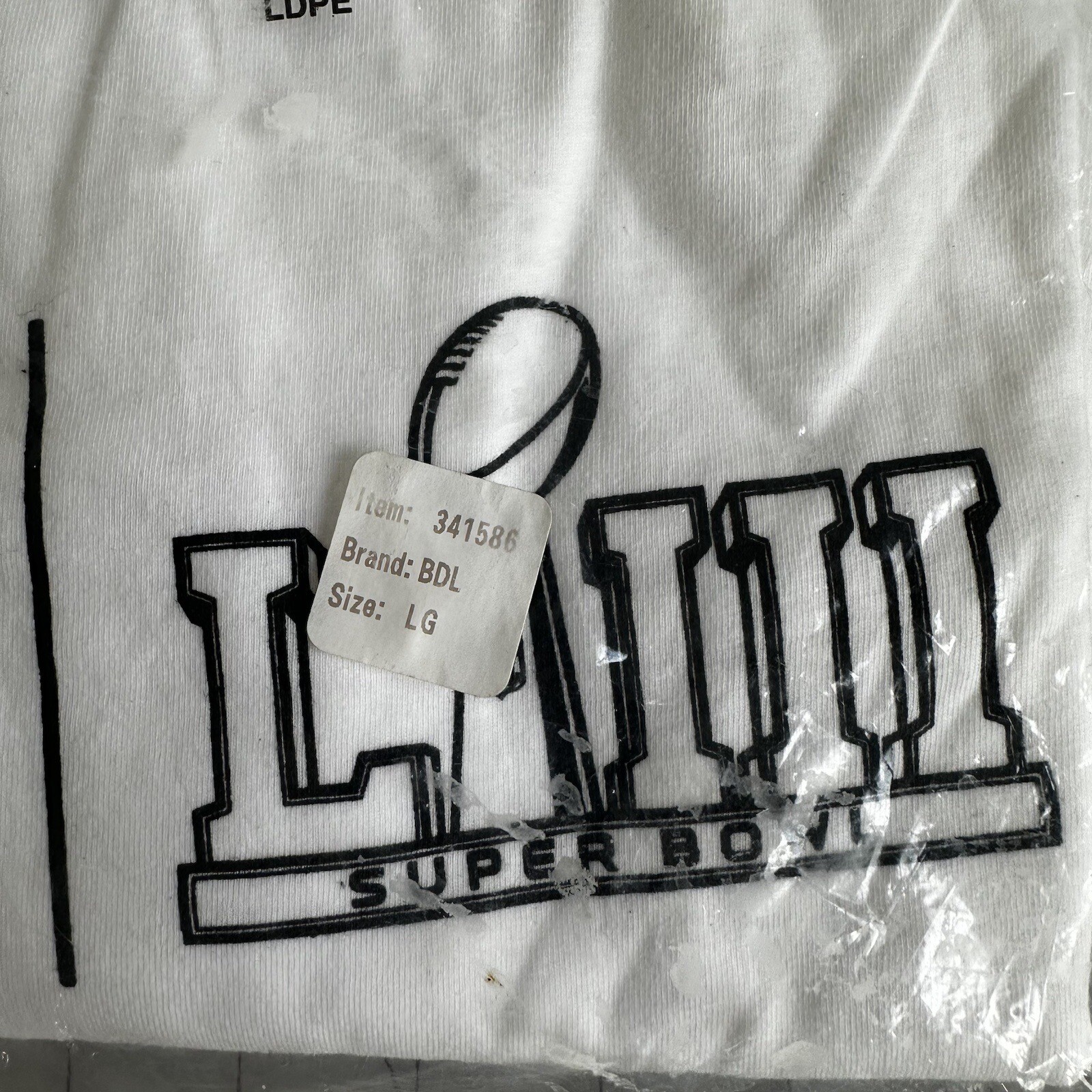 Super Bowl LII Bud Light Shirt Sz Large Dead stock NOS NFL Budweiser Light NWT @