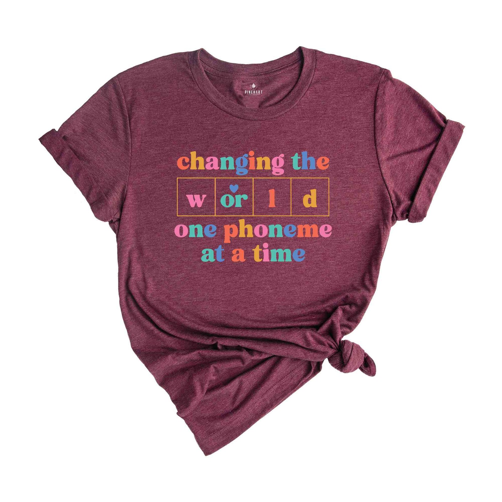 Changing The World One Phoneme At A Time T-Shirt, Dyslexia Teacher Shirt, Kinder