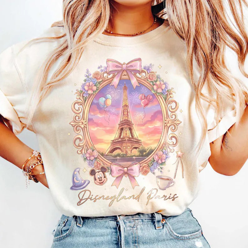 Disney Coquette Bow Watercolor Mickey Disneyland Paris Shirt, Disneyland