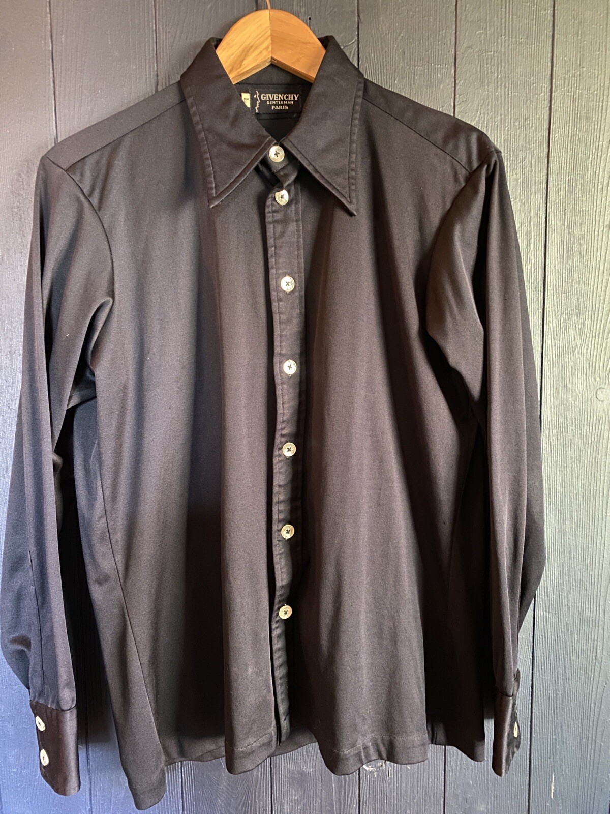 Vintage Long-Sleeve Givenchy Gentlemen’s Paris Button-Up, Black, Size L