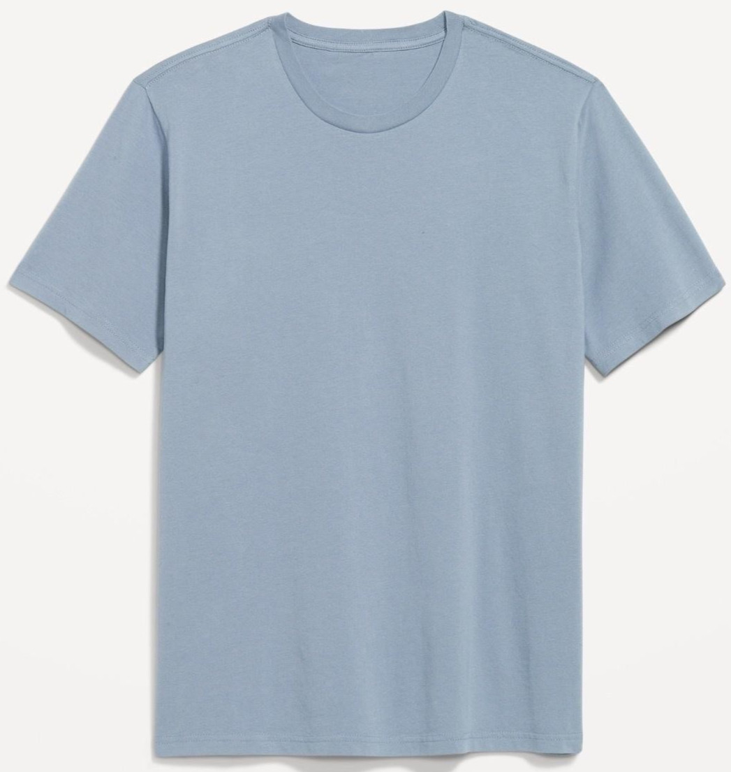 Old Navy Shirt Mens XL Blue Soft-Washed Crewneck Solid Tee Tagless Cotton NEW