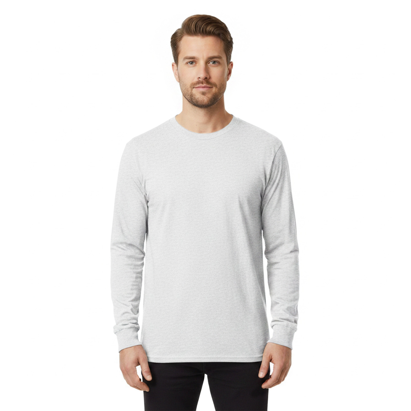Gildan Men’s NEW Heavy Cotton Plain Crew Neck Long Sleeves T-Shirt 5400