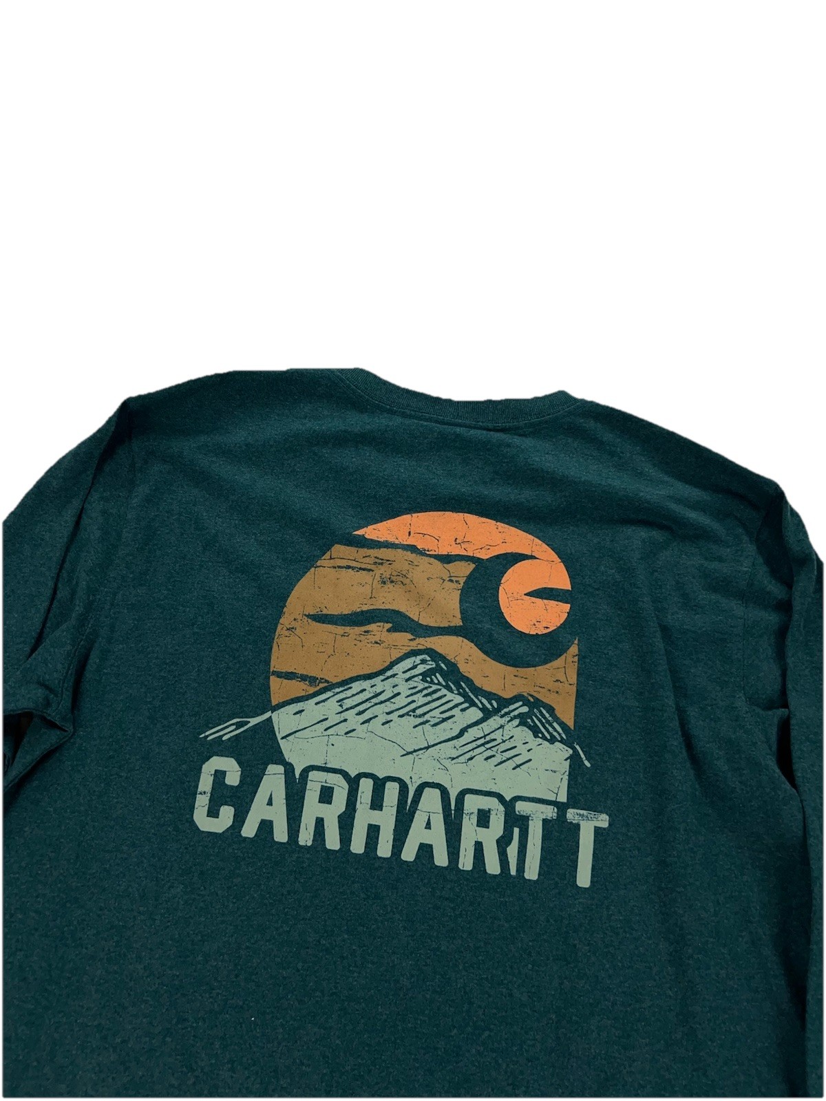 NEW Carhartt Heavyweight Long Sleeve Relaxed Fit T Shirt Mountain Green Mens M
