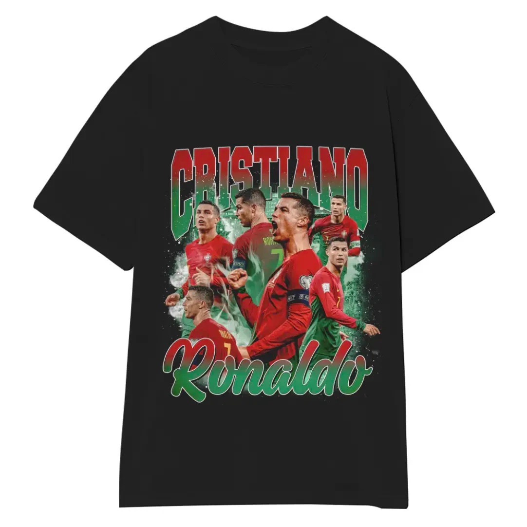 Ronaldo T-Shirt, CR7 National Team Vintage Graphic Tees, Unisex Soccer Shirt
