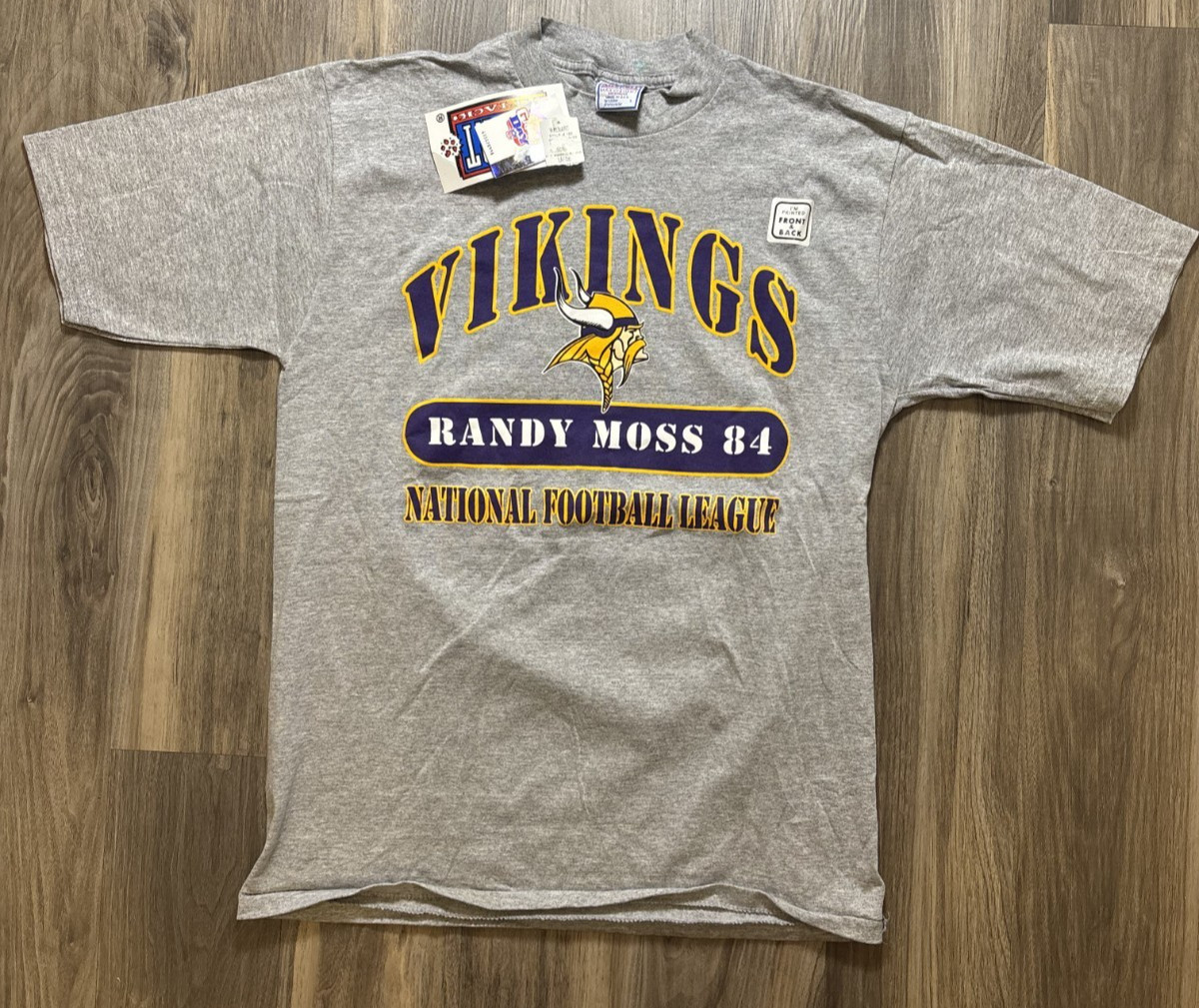 Vintage Deadstock 1999 Randy Moss Double Sided Graphic Tee | Size L Made in USA
