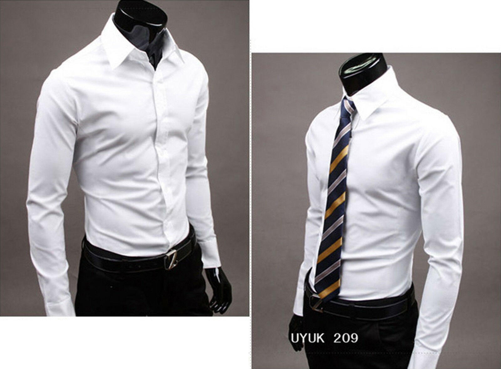 Men’s Slim Fit Button Shirts Long Sleeve Casual Business Formal Dress Shirt Tops