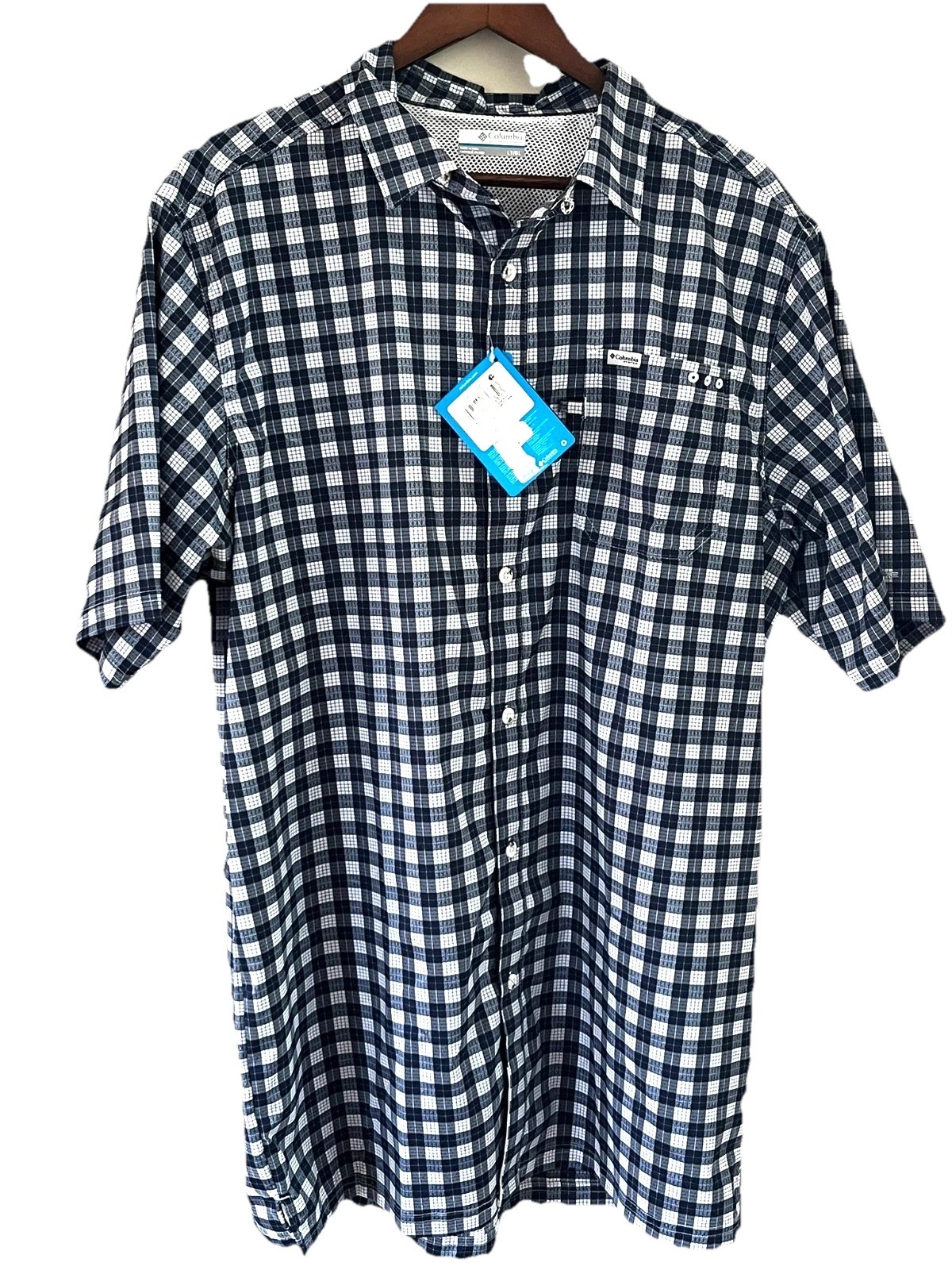 Columbia PFG Shirt Mens LT Fishing Super Slack Tide Camp Plaid Short Sleeve NWT