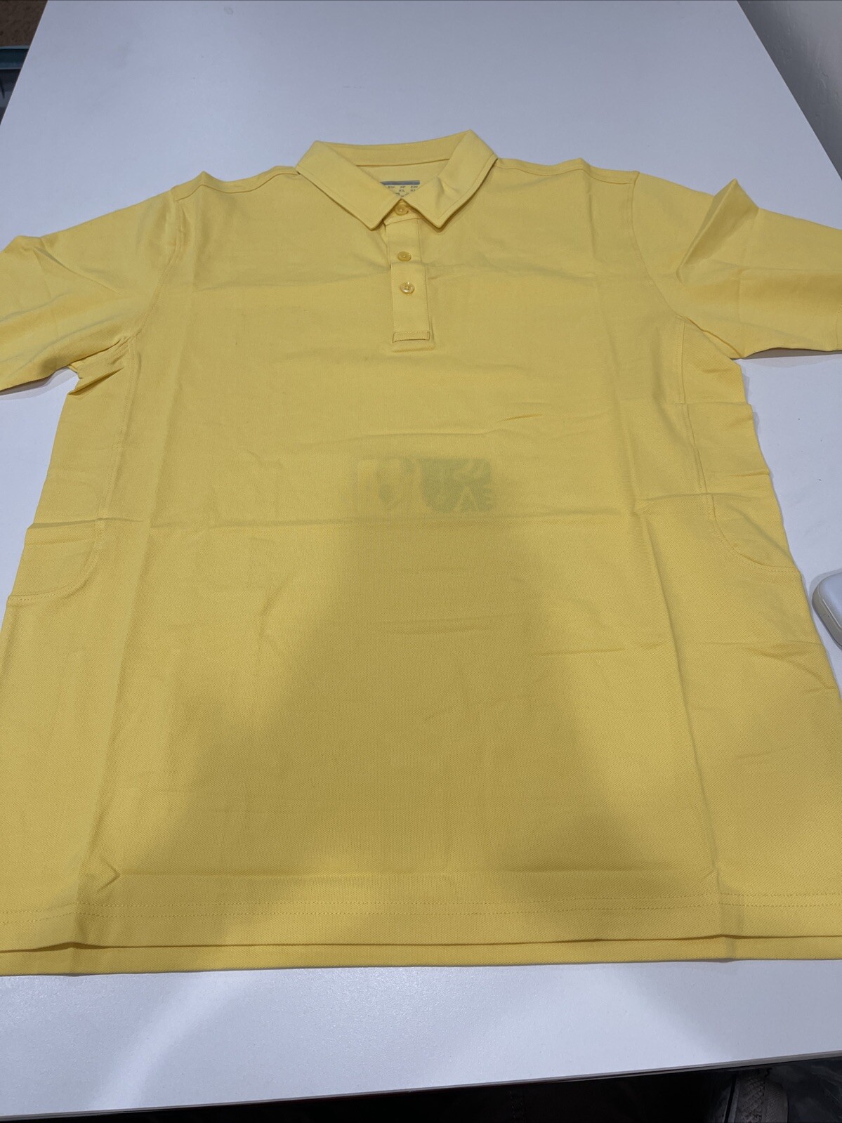MAGCOMSEN Men’s Polo Shirts 3 Buttons Casual Work T Shirts Yellow Size M