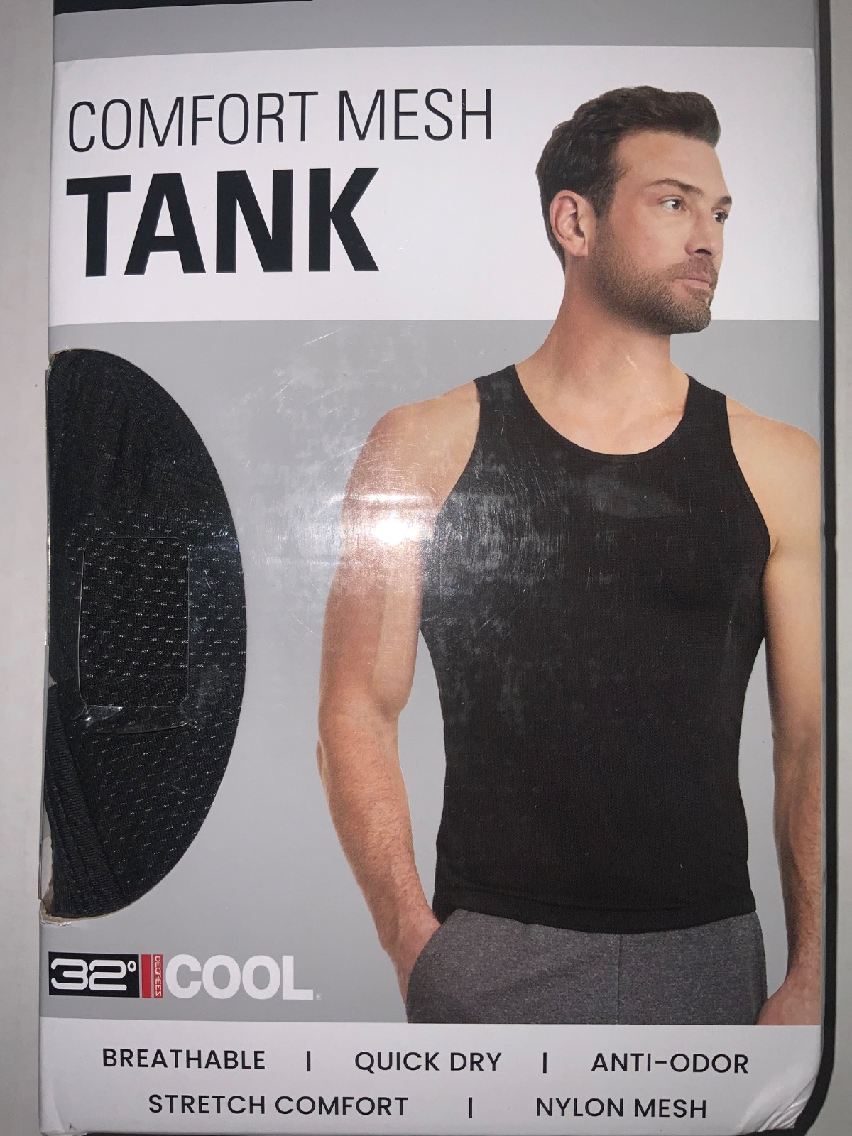 Mens SMALL (34-36) TANKS 3 ct BLACK TANK Shirts Comfort mesh Q-Dry Anti Odor +
