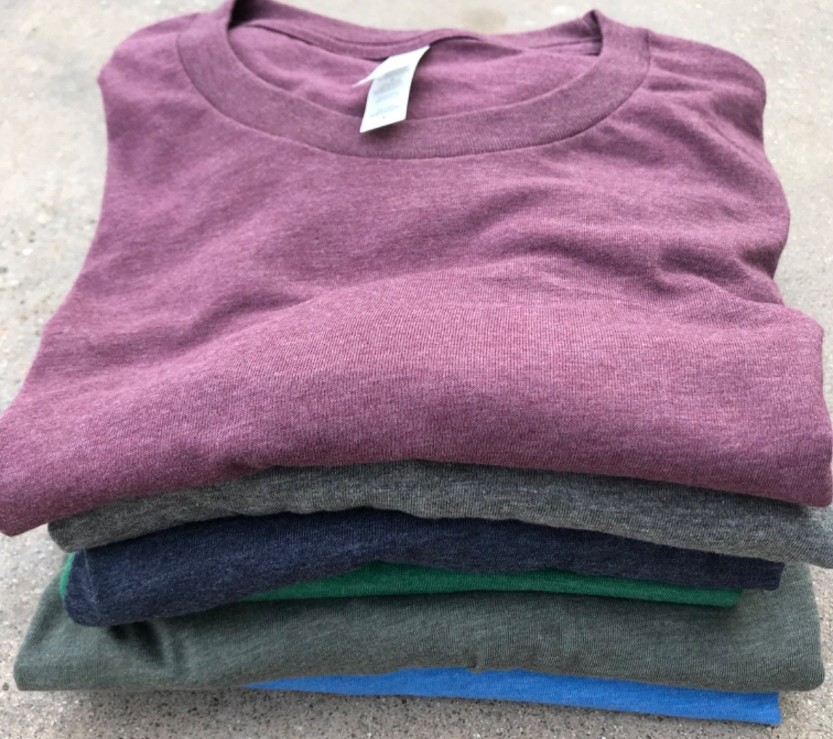 6 Pack Large T, 5 Bella Canvas CVC3001 and 1 Blue AllMade, Assortment of Colors