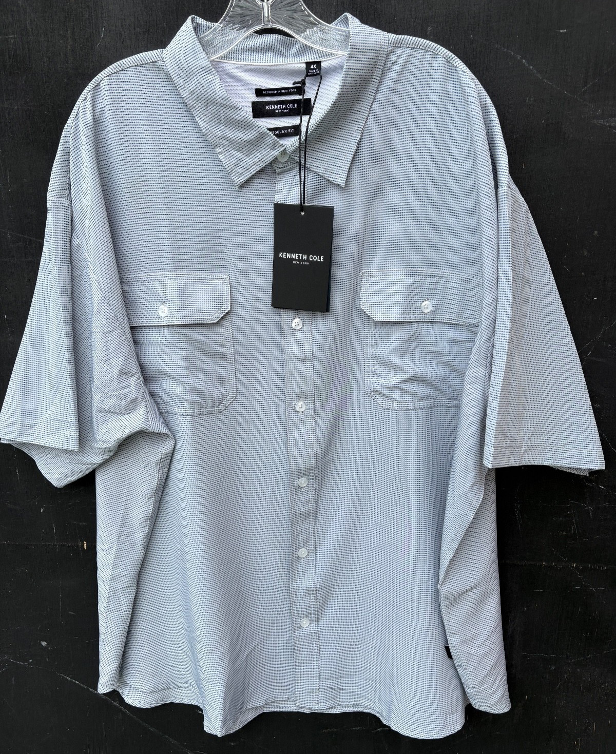 Kenneth Cole Techni-Cole Shirt Mens 4XL SS Polyester Spandex MSRP $69 NWT
