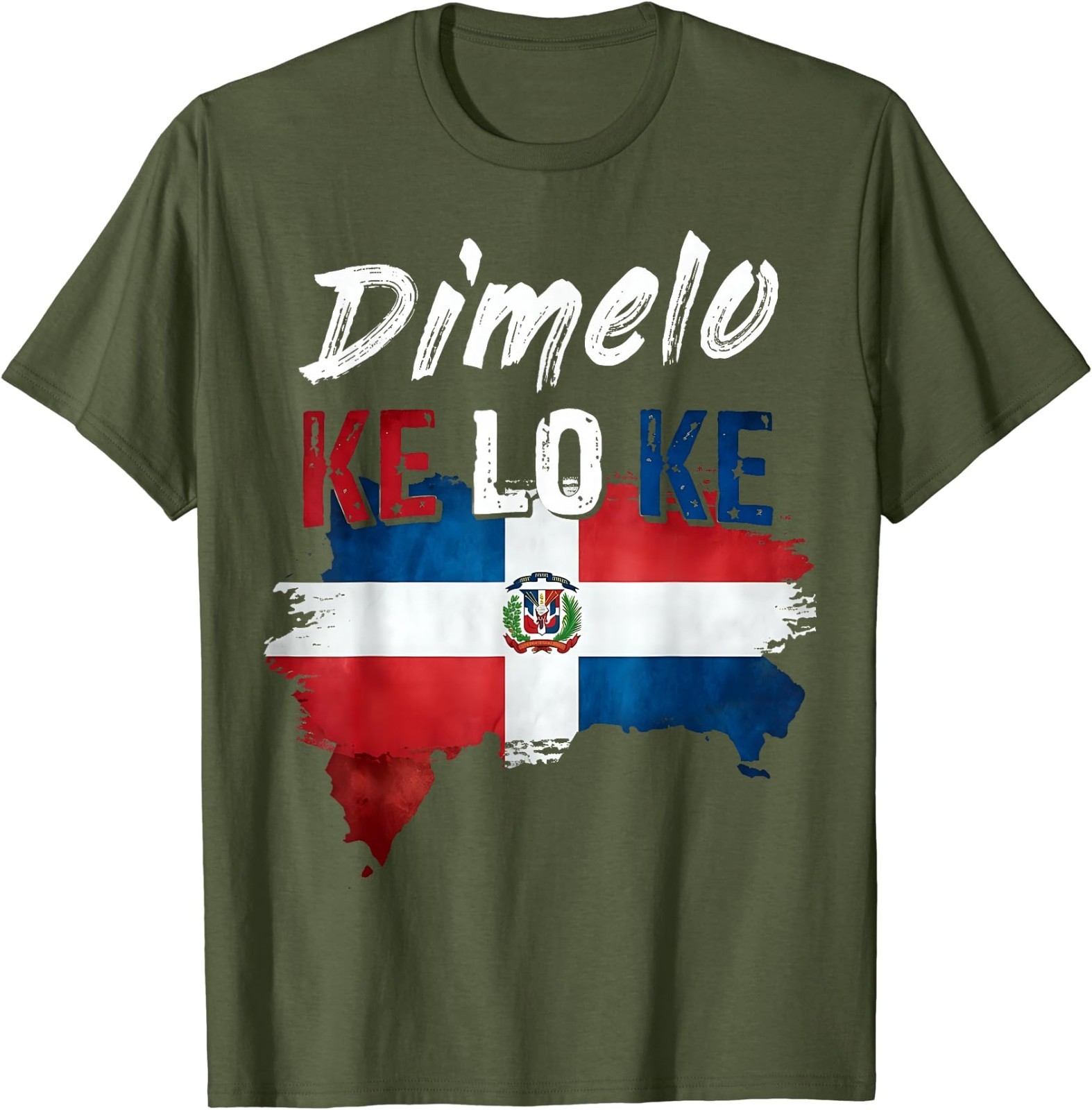 Dimelo KE LO KE Dominican Republic Flag Distressed T-Shirt