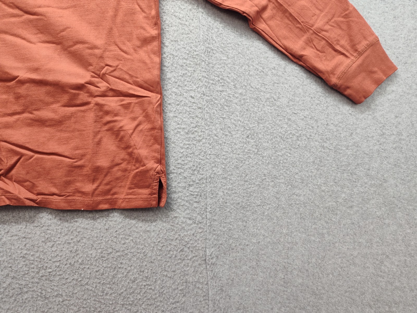 Gap Men Henley Shirt S Burnt Orange 100% Cotton Casual Button Up Long Sleeve