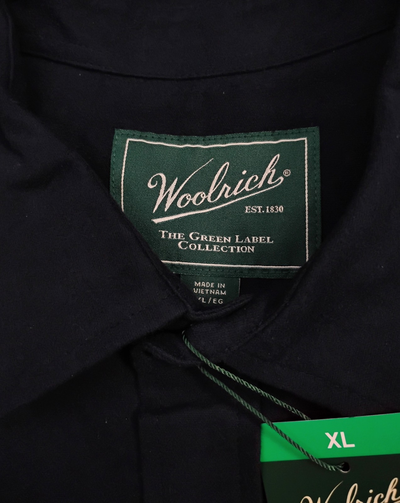 New WOOLRICH Chamois Men’s Navy Blue 100% Cotton Long Sleeve Shirt Size Varies