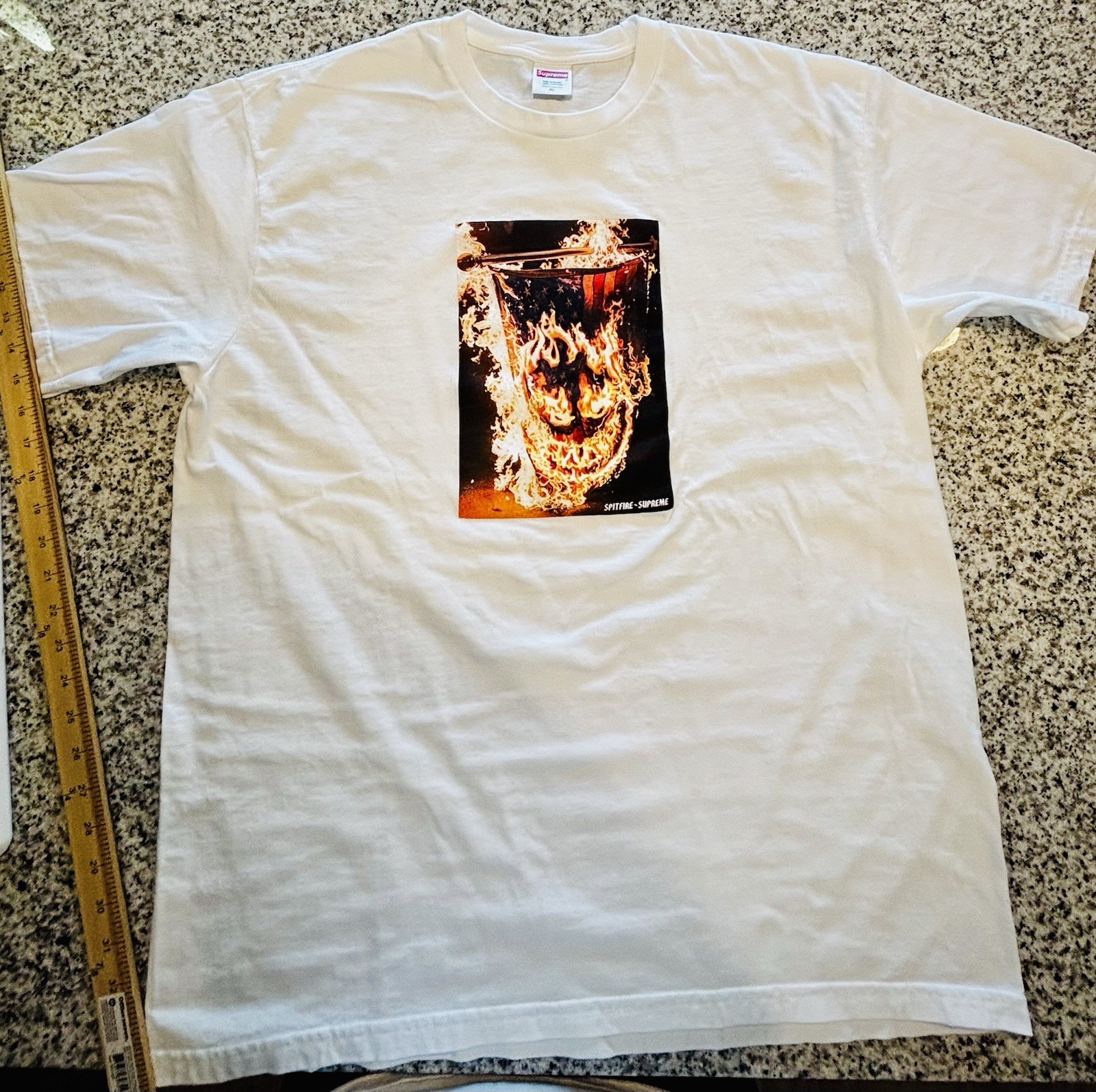 Supreme x Spitfire Flag Tee x Mens Size XL White x See Description