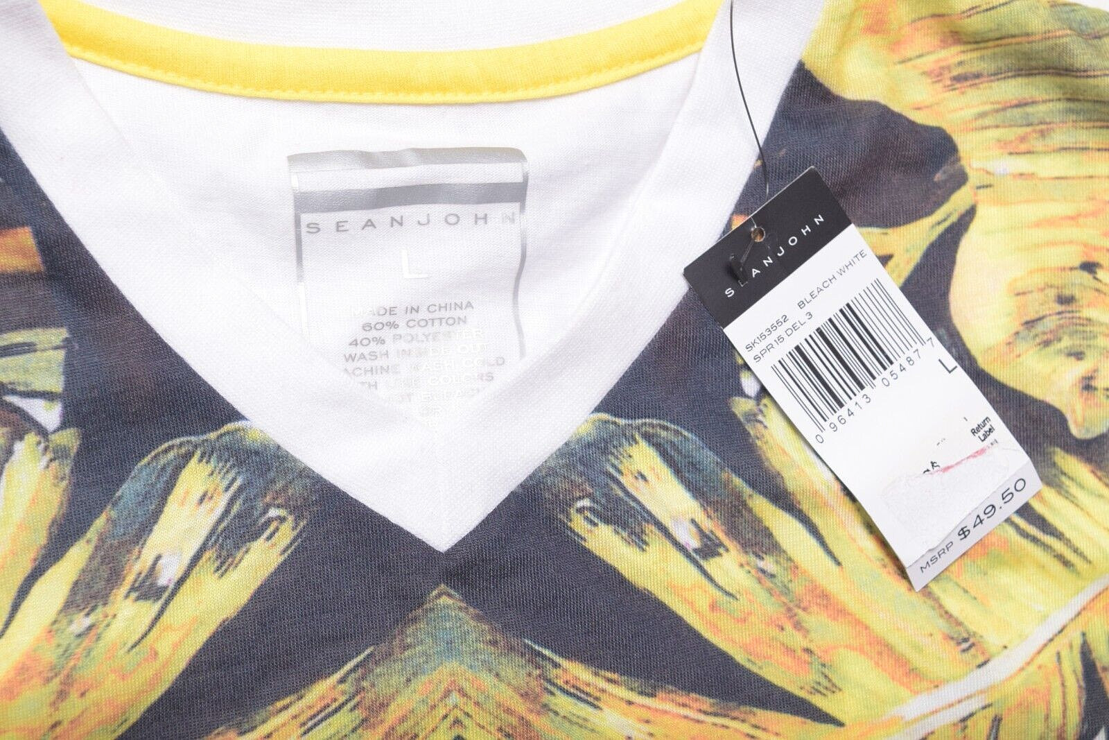 Sean John Mens All Over Graphic Premium Slim Fit Tee Shirt Large $49.50