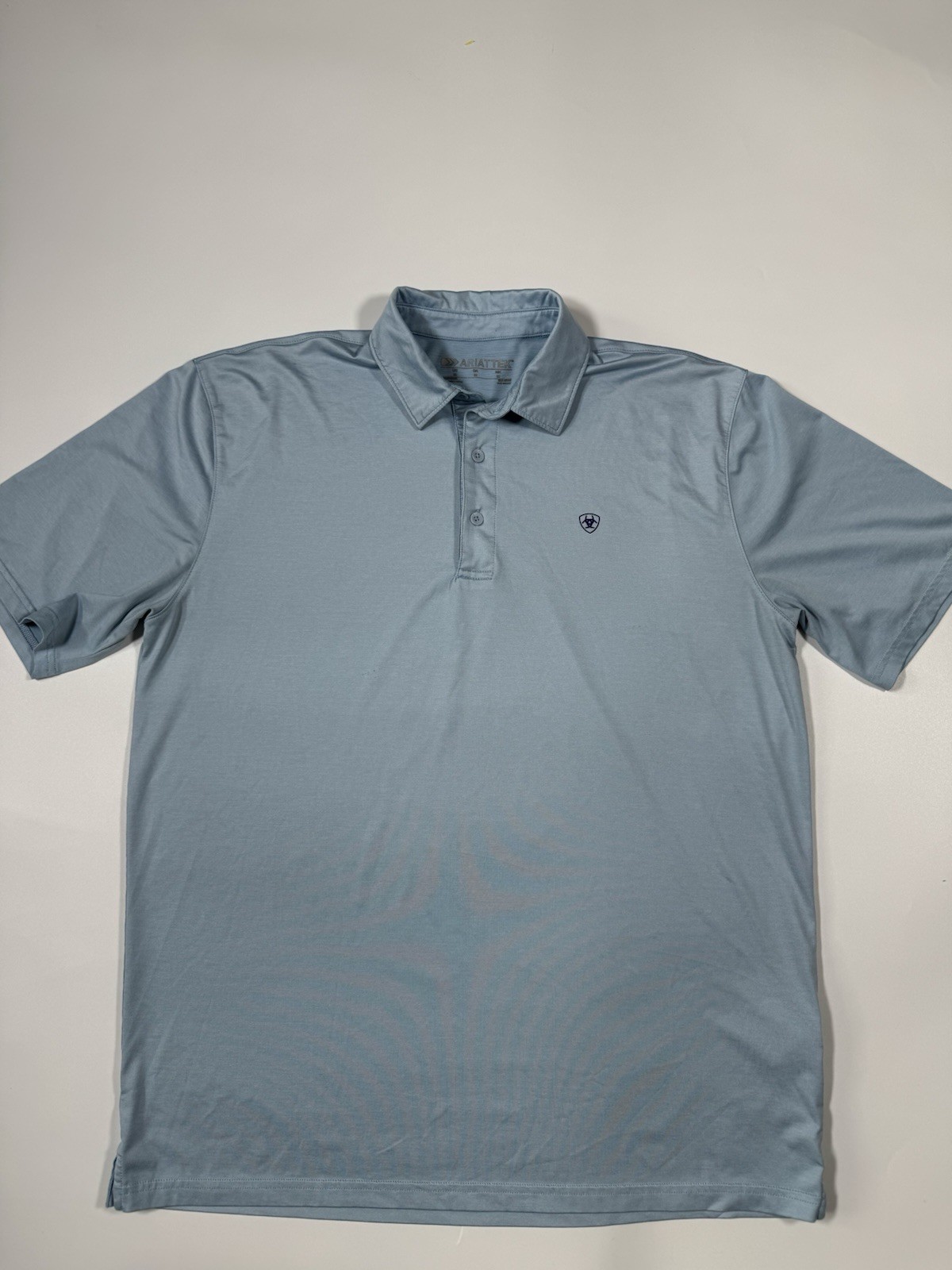 AriatTEK Polo Shirt Men Medium Blue Performance Stretch Golf Western