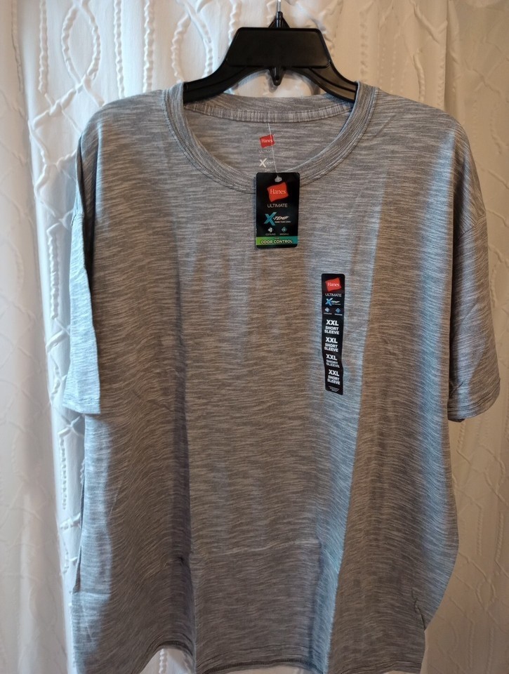 Hanes Ultimate X-Temp Mens Size XXL(50-52) Short Sleeve T-Shirt Odor Control 2xl