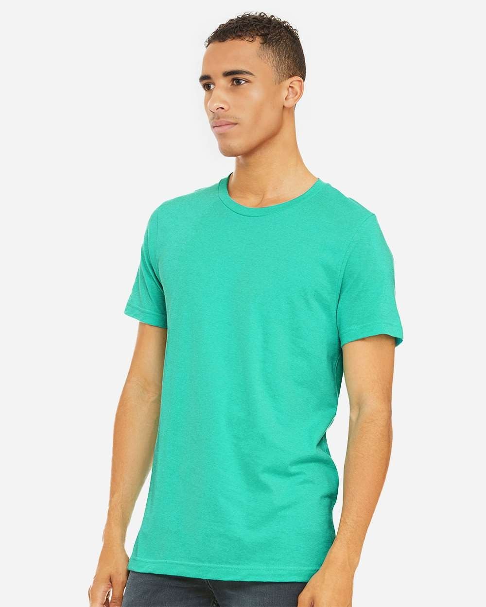 Bella Canvas 3001CVC Shirt Unisex Blank Adult Extra Small XS Heather Sea Green