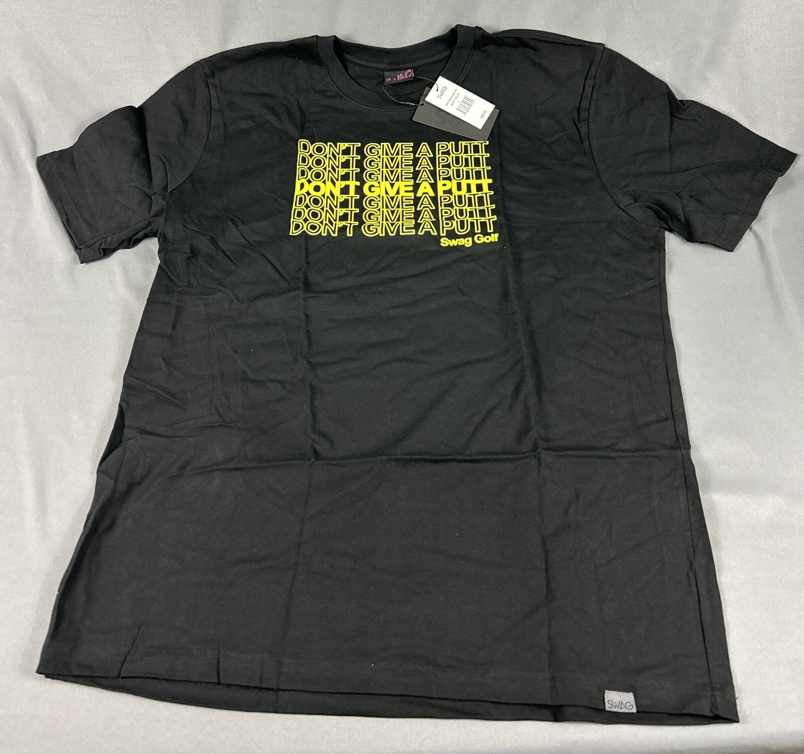 Swag Golf T-Shirt Don’t Give A Putt Thank You Bag Graphic Print Large Black