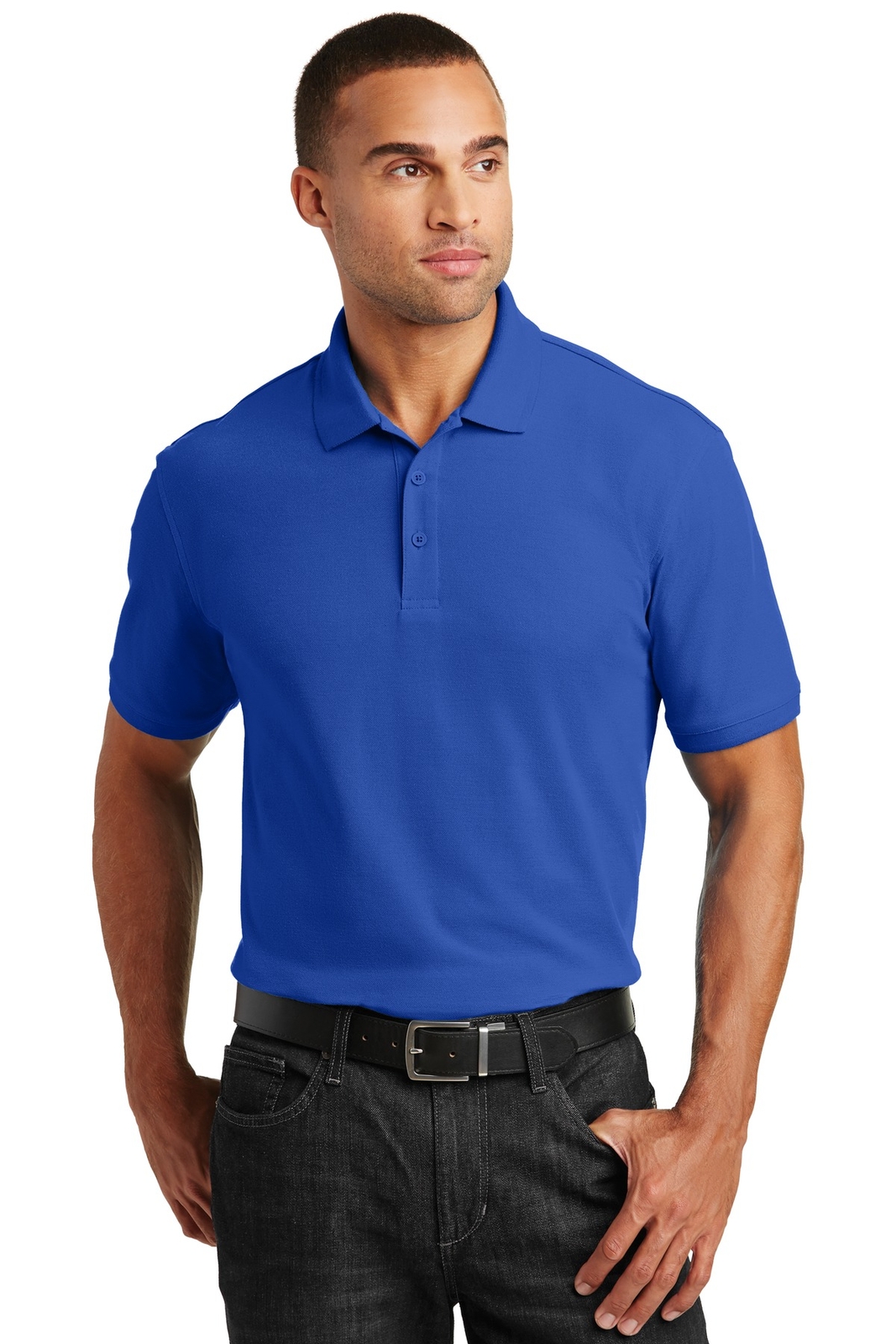 Port Authority K100 Mens Short Sleeve Three Button Classic Pique Polo Shirt