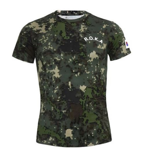 Korean Army ROKA Military Digital Camo Gym Training T-Shirt