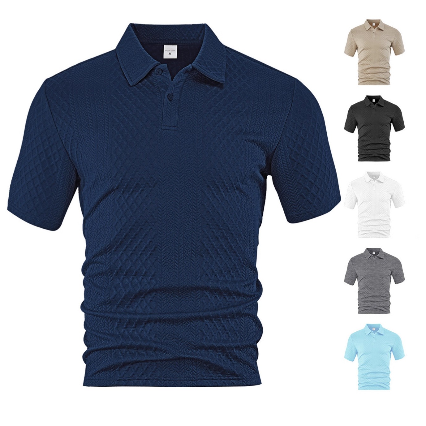 Summer Thin Loose Breathable Solid Collar Polo